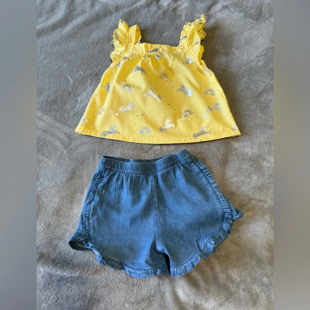 Yellow and Blue baby girl dress
